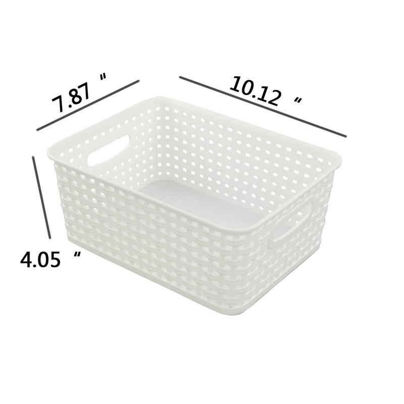 Qskely Plastic Storage Baskets/Bins Organizer for Bathroom, 6-Pack - Image 3
